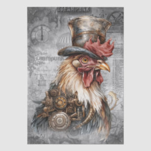 Papel De Seda Steampunk Rooster