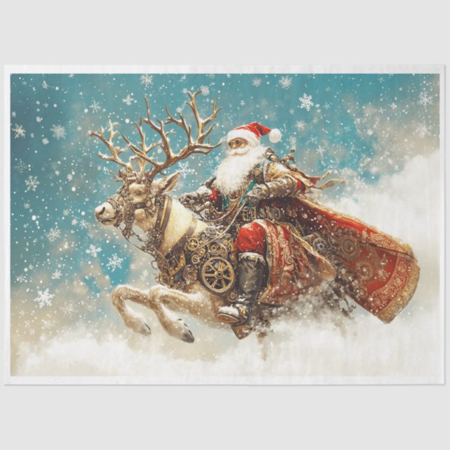 Papel De Seda Steampunk Santa (Anverso)
