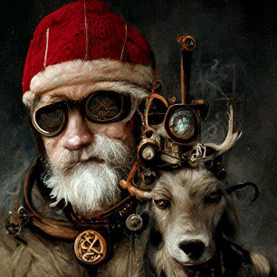 Papel De Seda Steampunk Santa y su mejor amigo