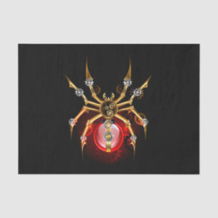 Papel De Seda Steampunk spider on black