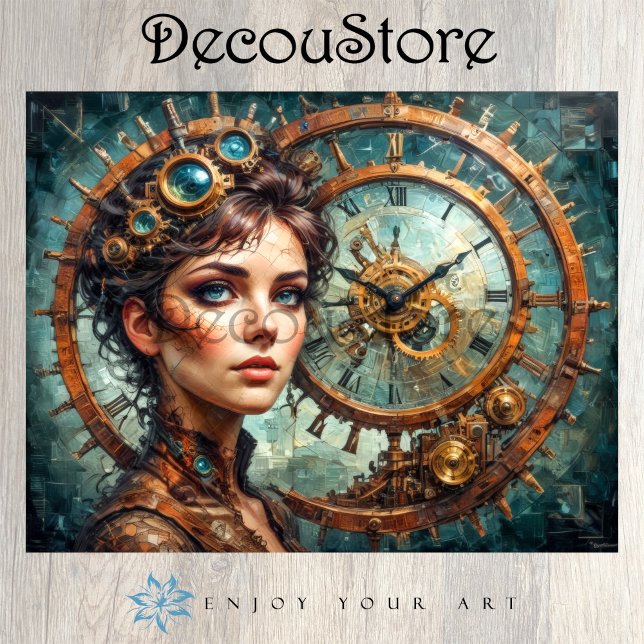 Papel De Seda Steampunk Timekeeper Portrait Decoupage (Subido por el creador)
