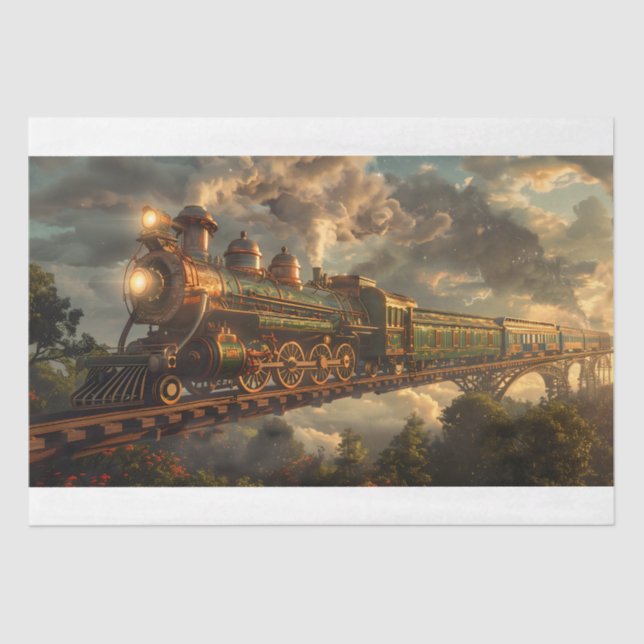 Papel De Seda Steampunk Train (Anverso)