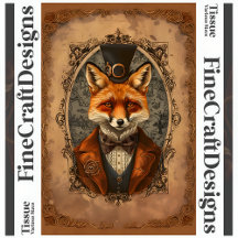 Steampunk Victoriano Elegante Zorro A4L Decoupage