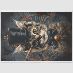 Papel De Seda Steampunk Whiskers Kitten Decoupage