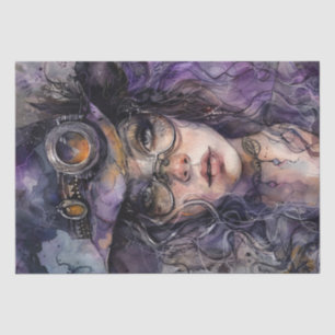 Papel De Seda Steampunk Witch Halloween Watercolor