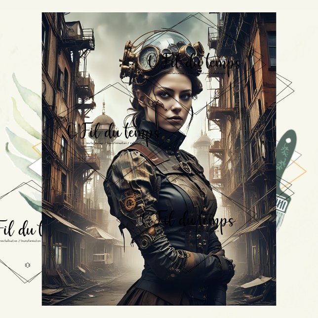 Papel De Seda Steampunk Woman Decoupage v4 (Subido por el creador)