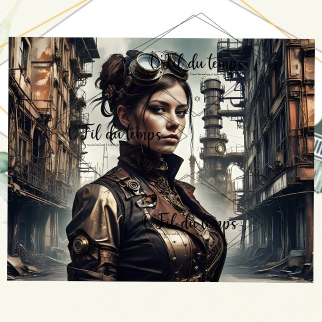 Papel De Seda Steampunk Woman Decoupage v5 (Subido por el creador)