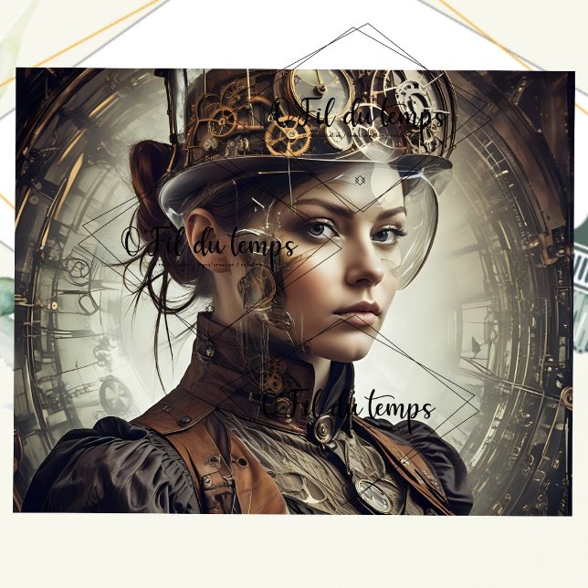 Papel De Seda Steampunk Woman Decoupage vé3 (Subido por el creador)