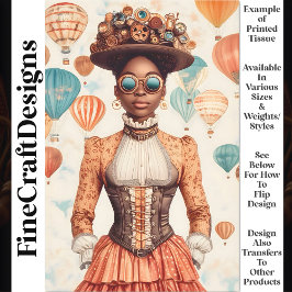 Papel De Seda Steampunk Woman Melanated Skin U1 Decoupage