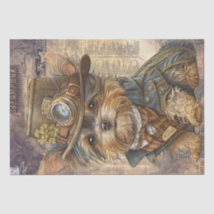 Papel De Seda Steampunk Yorkshire Terrier Dog