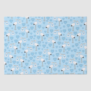 Papel De Seda Stork Baby Shower Blue Boy