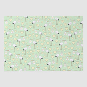 Papel De Seda Stork Baby Shower Green Gender Neutral