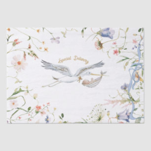 Papel De Seda Stork Wildflower Ribbon Baby Shower