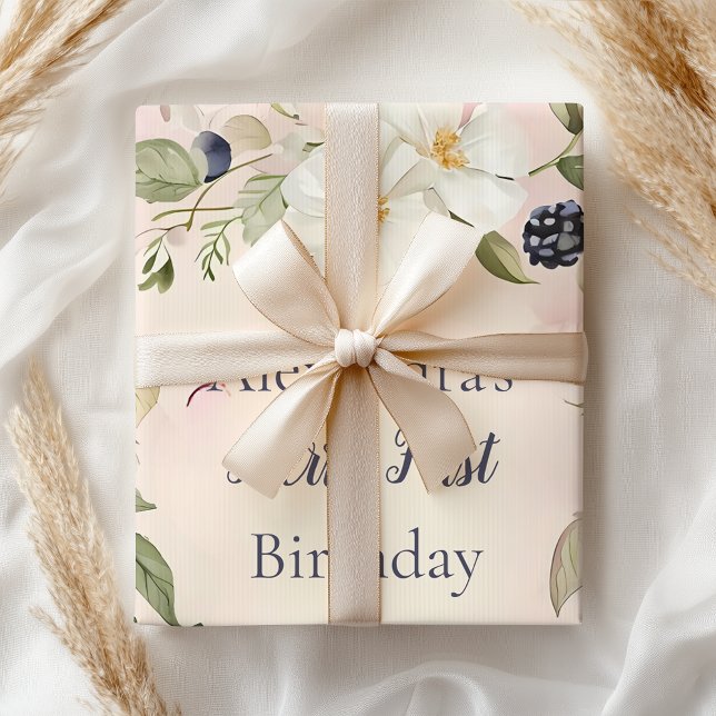 Papel De Seda Strawberry Berry Primer Fiesta de cumpleaños (Subido por el creador)