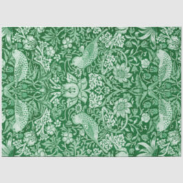 Papel De Seda Strawberry Thief Green, William Morris
