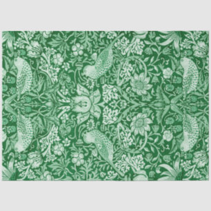 Papel De Seda Strawberry Thief Green, William Morris