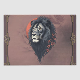 Papel De Seda Strength and delicacy united, a black lion 