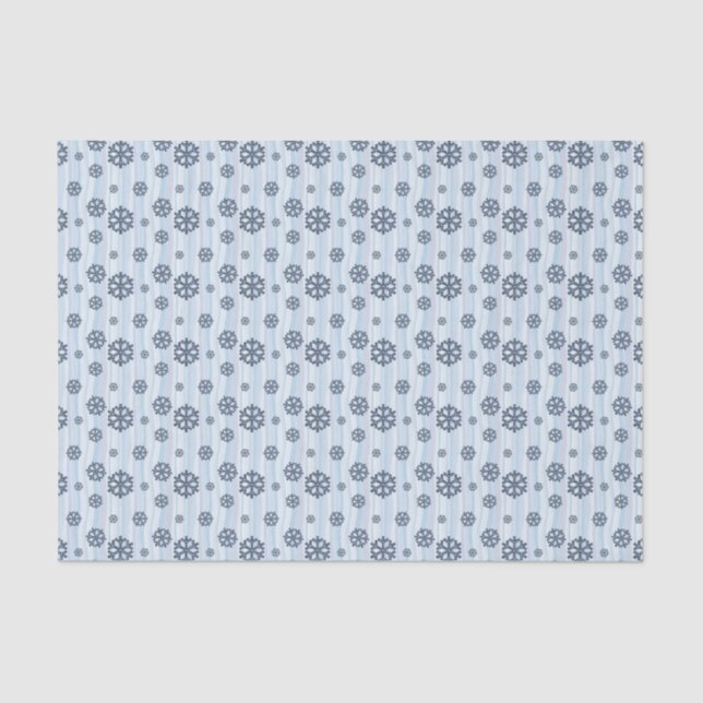 Papel De Seda Stylish Blue Snowflake Pattern (Anverso)