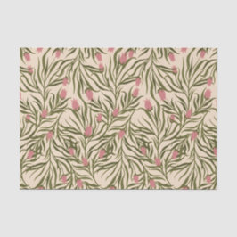 Papel De Seda Stylized pink bell-shaped floral pattern