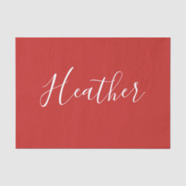 Papel De Seda Su guión blanco Personalizado en rojo