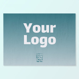 Papel De Seda Su logotipo con código QR editable y gradiente omb