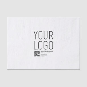 Papel De Seda Su logotipo con código QR editable y texto