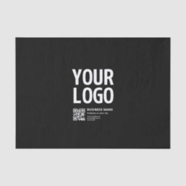 Papel De Seda Su logotipo con código QR editable y texto