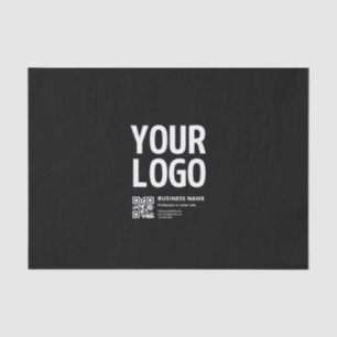 Papel De Seda Su logotipo con código QR editable y texto
