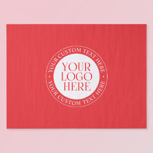 Papel De Seda Su logotipo u otra imagen   Navidad Rojo y Blanco
