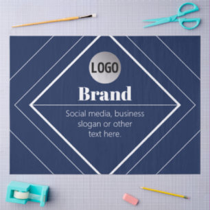 Papel De Seda Su logotipo y diseño moderno personalizable Azul