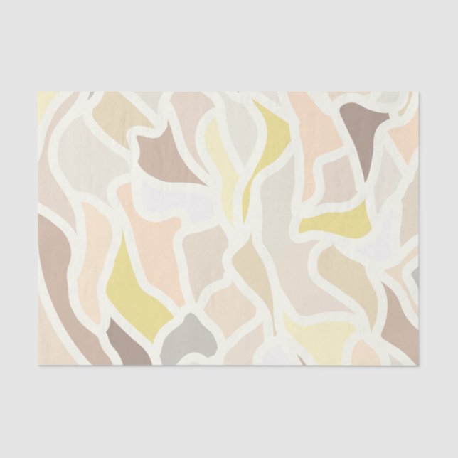 Papel De Seda Su Patrón De Resumen Geométrico De Marfil (Anverso)