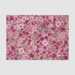 Papel De Seda Suave Floral Bohemio Vintage Pastel Rosa Ditsy de