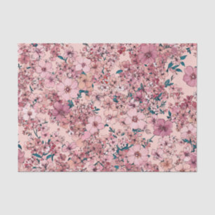 Papel De Seda Suave Floral Bohemio Vintage Pastel Rosa Ditsy de