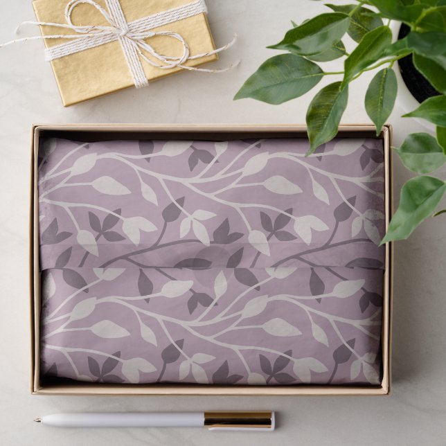 Papel De Seda Suave Hoja de Mauve Botánico Elegante Chic (Regalo )