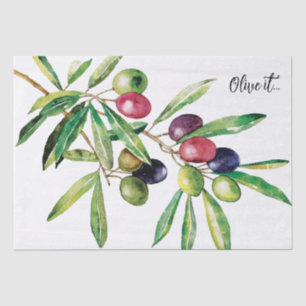 Papel De Seda Subdivisión Olive de color agua