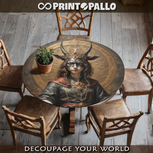 Papel De Seda Súcubo en el trono - serie de Terror Gótico