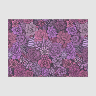 Papel De Seda Suculento jardín en rosa y violeta