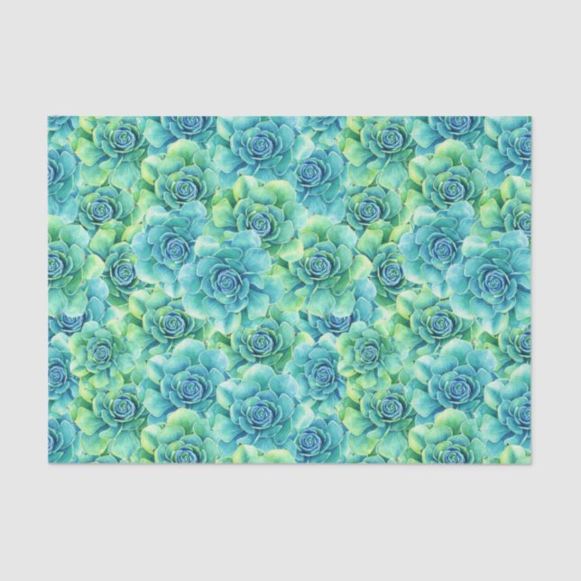 Papel De Seda Suculento tejido fiesta de patrón floral (Anverso)