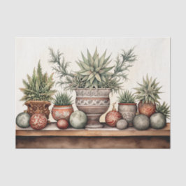 Papel De Seda Suculentos Navidades de Cactus del Suroeste
