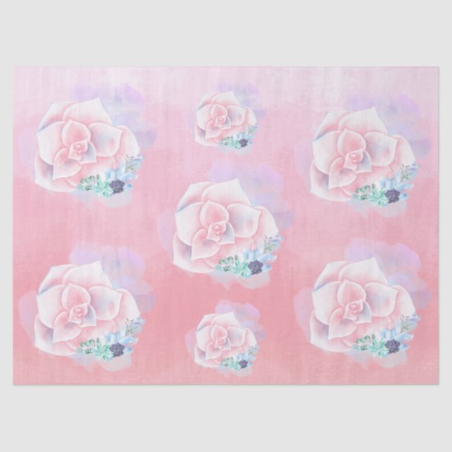 Papel De Seda Sucultores de acuarela (Anverso)