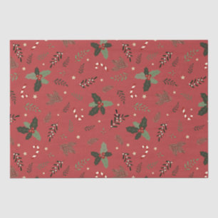 Papel De Seda Sucursal de Pino de Árbol de Navidad Holly Berry M