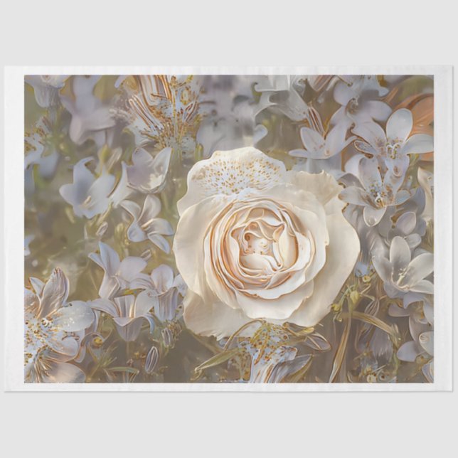 Papel De Seda Sueño de arte Rosa único popular de la seda dorada (Anverso)