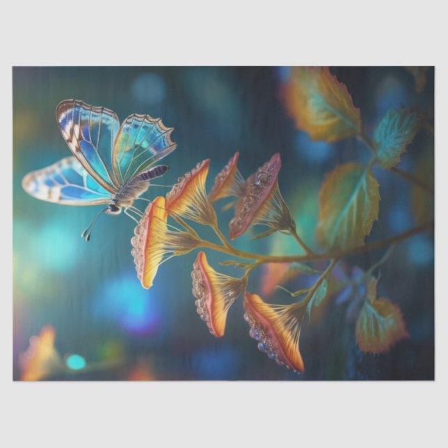 Papel De Seda Sueño de mariposa encantado (Anverso)