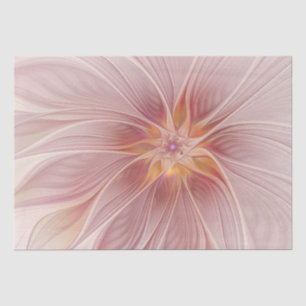 Papel De Seda Sueño floral abstracto de arte fractal de flor ros