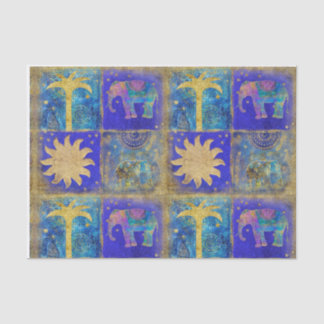 Papel De Seda Sueño tropical azul