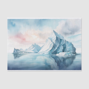 Papel De Seda Sueños Árticos, Elegancia Congelada, Iceberg acuar