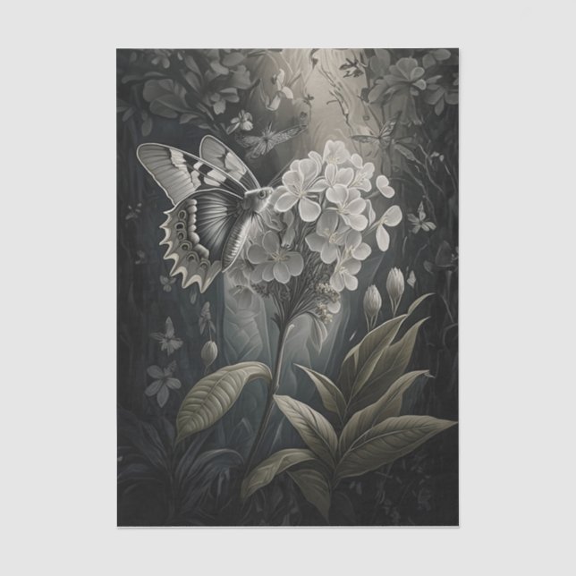 Papel De Seda Sueños de adelfa, polilla en el crepúsculo (Anverso)