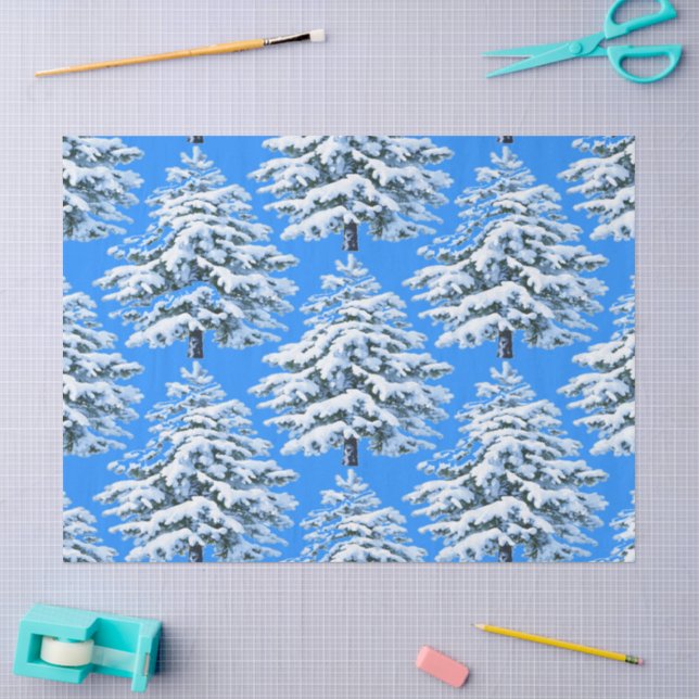 Papel De Seda Sueños de árbol helado Bosque nevado (Artesanía)
