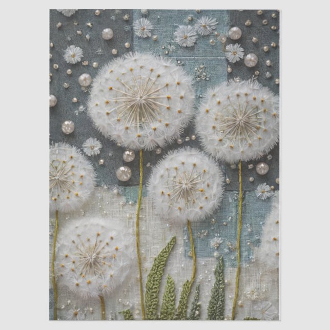 Papel De Seda Sueños de Diente de León Elegantes, Medios mixtos (Anverso)