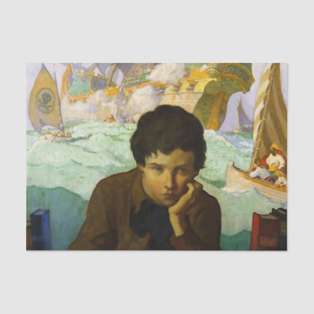 Papel De Seda “Sueños de Pirata” de NC Wyeth (Anverso)